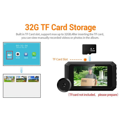 C23 1080P 3.97-Inch Screen Night Vision Doorbell Wide-Angle Camera for Home Security