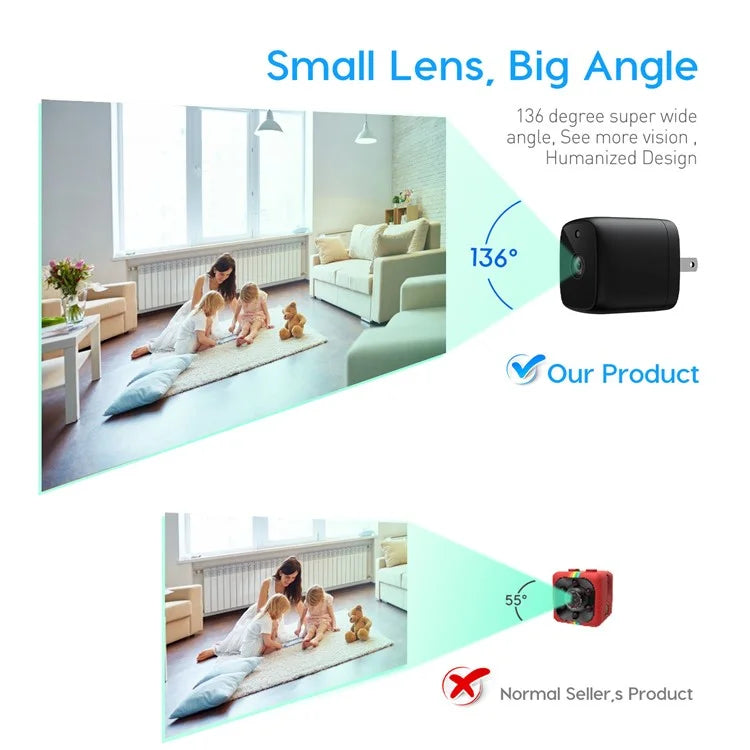 HI50 Charger Shape HD Night Vision Camera Home Security Mini WiFi Camera