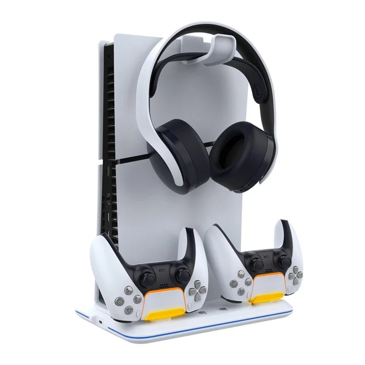 IPEGA PG-P5S020W For PS5 Slim Game Console Cooling Base Dual Controller Charger Headphone Hanger