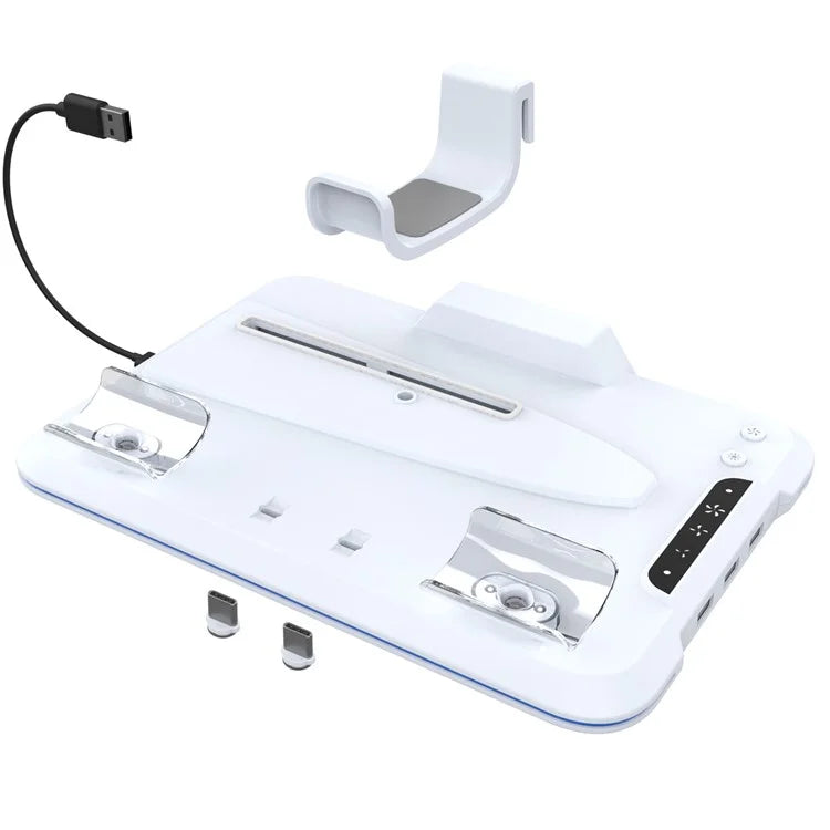 IPEGA PG-P5S020W For PS5 Slim Game Console Cooling Base Dual Controller Charger Headphone Hanger