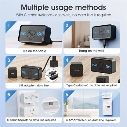 Smart Wireless Doorbell 4-Gear Volume Waterproof Home Door Bell, 2 Receiver + 2 Buttons (CE is applying)