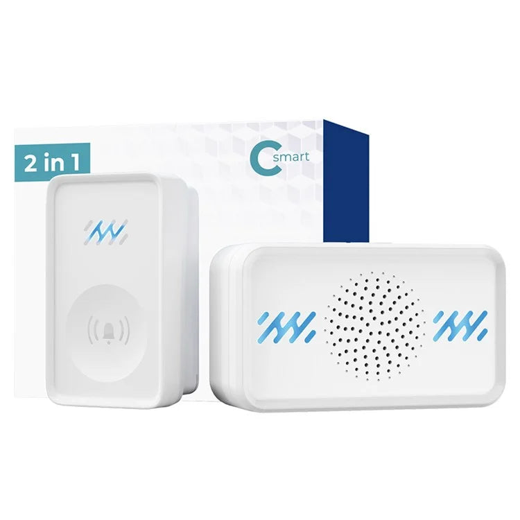 Smart Wireless Waterproof Doorbell Self-powered 4-Gear Volume Home Door Bell, 1 Receiver + 1 Button (CE is applying)