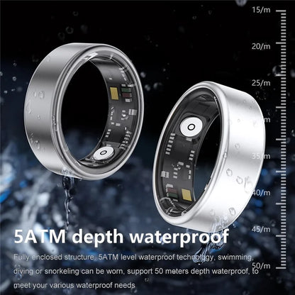 SR06 Aluminum Alloy Smart Ring Bluetooth Finger Health Tracker