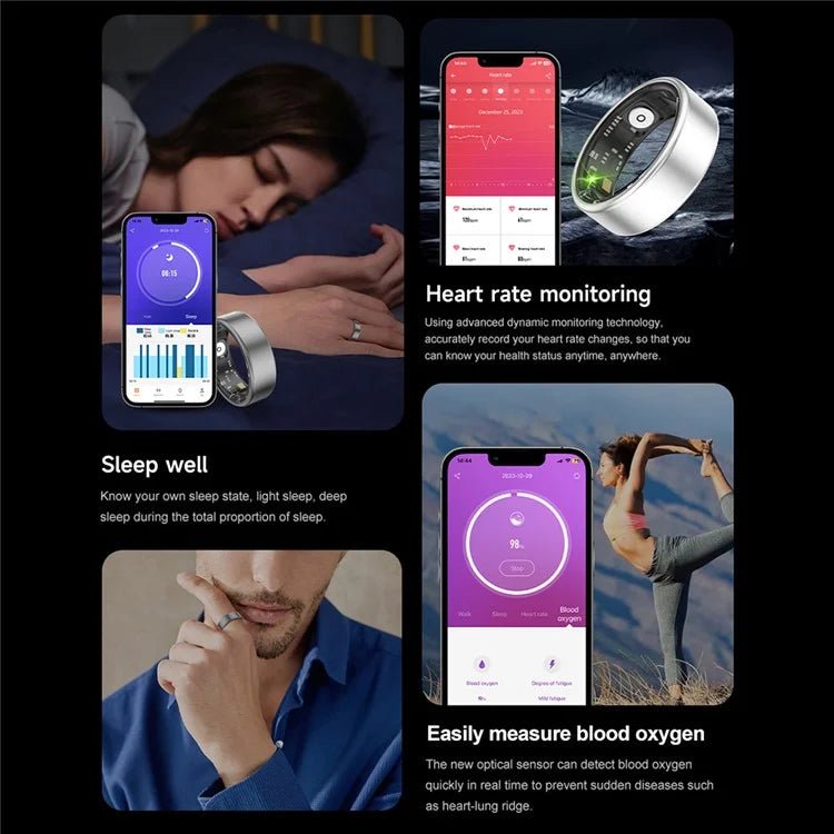 SR06 Aluminum Alloy Smart Ring Bluetooth Finger Health Tracker