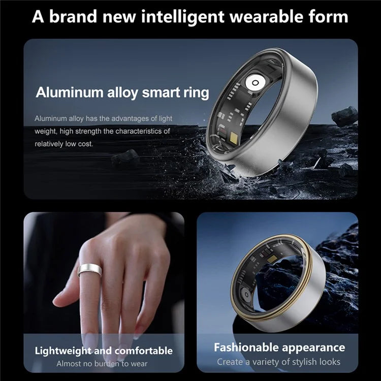 SR06 Aluminum Alloy Smart Ring Bluetooth Finger Health Tracker