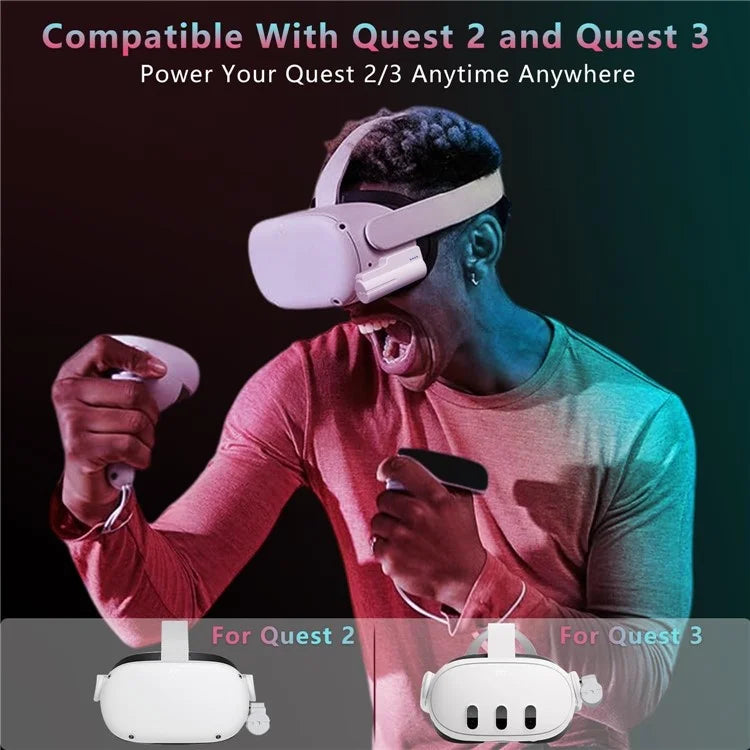 a11 For Meta Quest 3  /  Quest 2 5000mAh 18W Fast Charge Battery Pack with LED Indicator