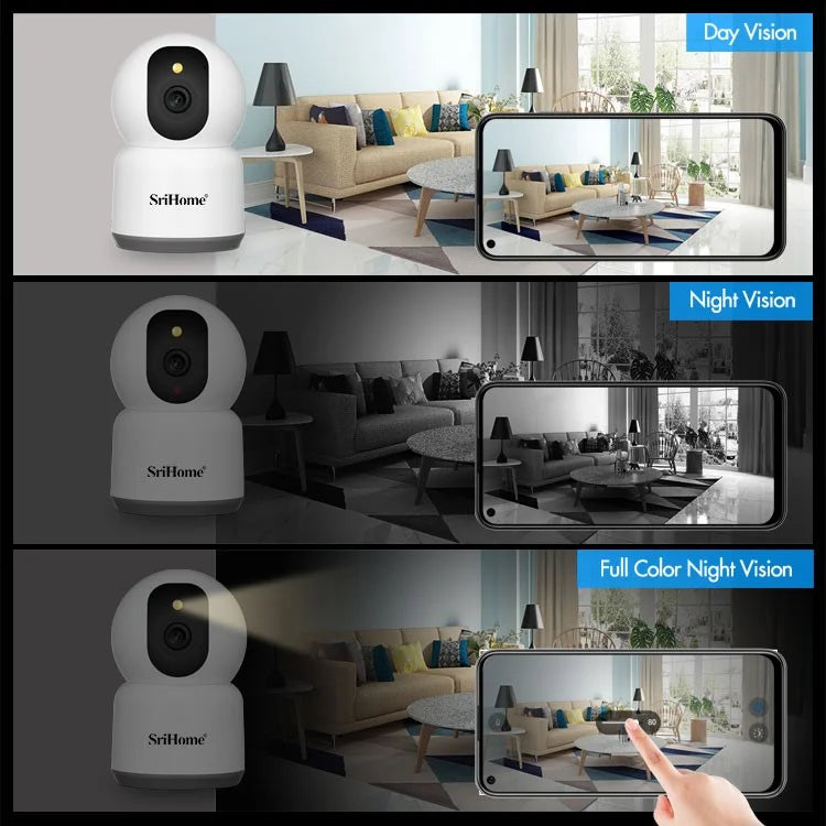 SRIHOME SH038 2.4G / 5G Dual Band 5.0MP 2-Way Audio WiFi IP Camera Night Vision Baby Monitor