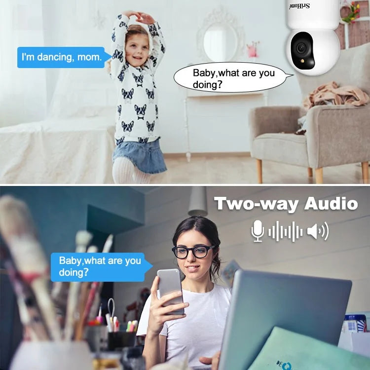 SRIHOME SH038 2.4G / 5G Dual Band 5.0MP 2-Way Audio WiFi IP Camera Night Vision Baby Monitor