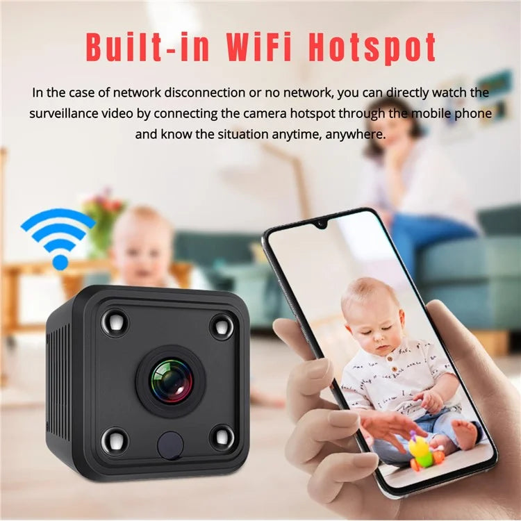 x6 Mini Square Infrared Night Vision Camera Home Security Indoor HD WiFi Camera