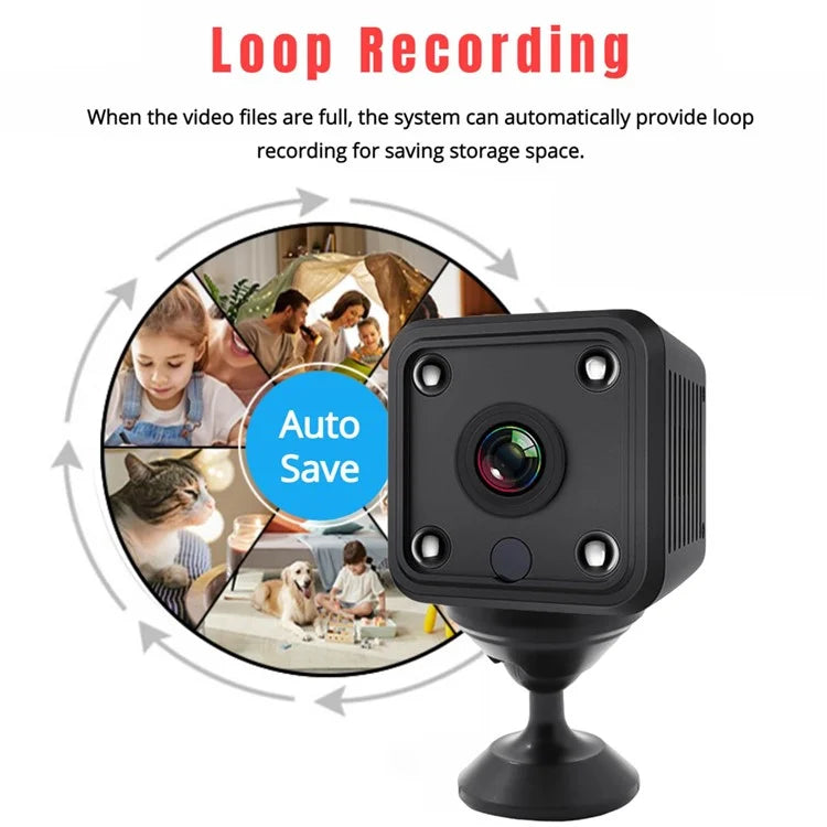 x6 Mini Square Infrared Night Vision Camera Home Security Indoor HD WiFi Camera