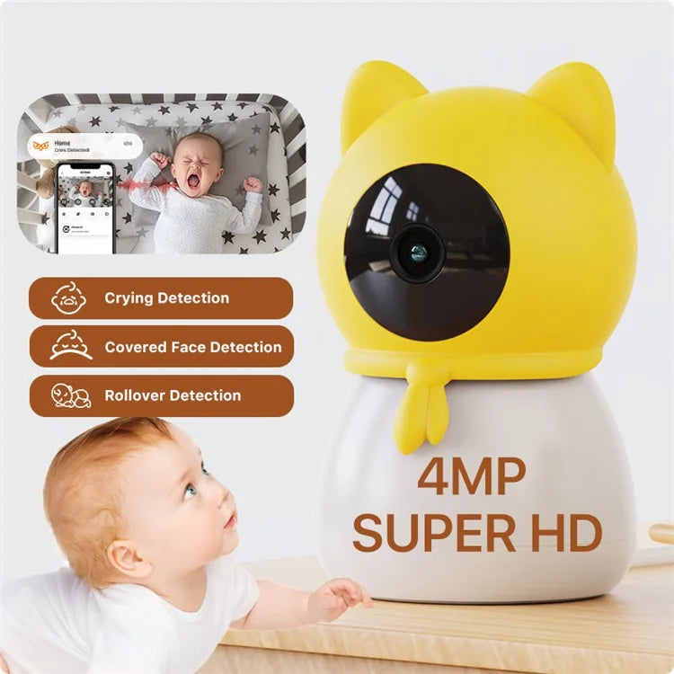 ZOSI C516 Night Vision Wifi Baby Monitoring Camera 2 Way Voice Rotatable 4MP HD Camera, No TF Card