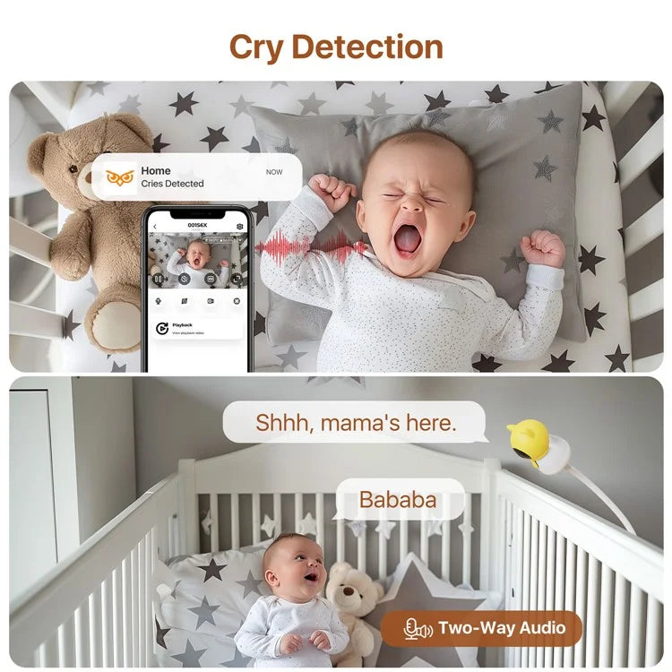ZOSI C516 Night Vision Wifi Baby Monitoring Camera 2 Way Voice Rotatable 4MP HD Camera, No TF Card