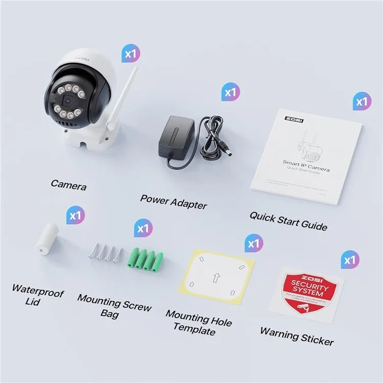 ZOSI C2892w 2MP HD Smart Network Surveillance Camera Outdoor Security Mobile Remote Camera