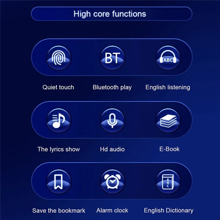 S308 Touch Screen MP3 Sound Recorder Music Video MP4 Player with Dictionary + Bluetooth Function