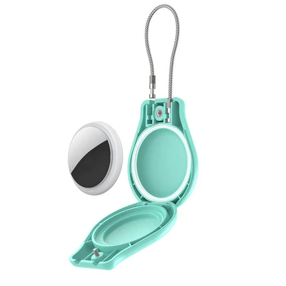 CP22 For Apple AirTag Case Bluetooth Locator Waterproof PC Protective Cover with Metal Strap