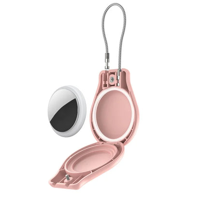 CP22 For Apple AirTag Case Bluetooth Locator Waterproof PC Protective Cover with Metal Strap