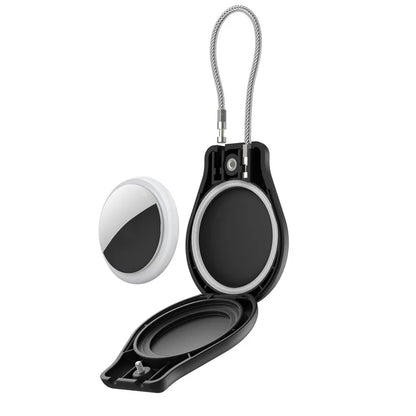 CP22 For Apple AirTag Case Bluetooth Locator Waterproof PC Protective Cover with Metal Strap