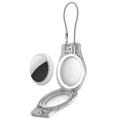 CP22 For Apple AirTag Case Bluetooth Locator Waterproof PC Protective Cover with Metal Strap