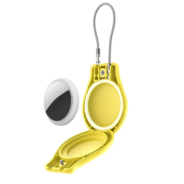 CP22 For Apple AirTag Case Bluetooth Locator Waterproof PC Protective Cover with Metal Strap