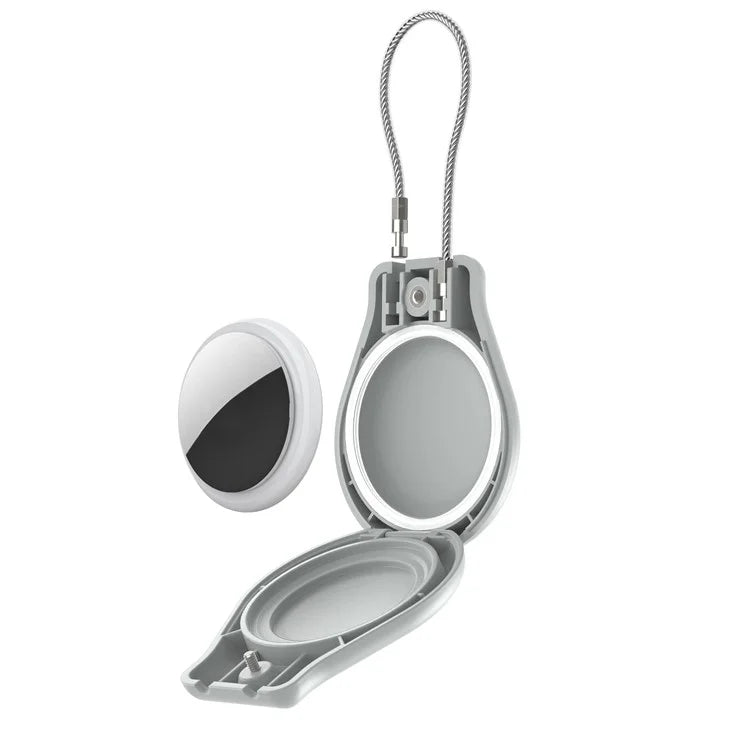 CP22 For Apple AirTag Case Bluetooth Locator Waterproof PC Protective Cover with Metal Strap