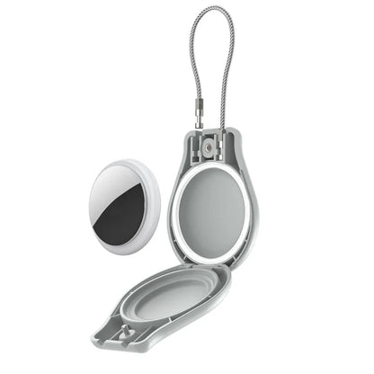 CP22 For Apple AirTag Case Bluetooth Locator Waterproof PC Protective Cover with Metal Strap