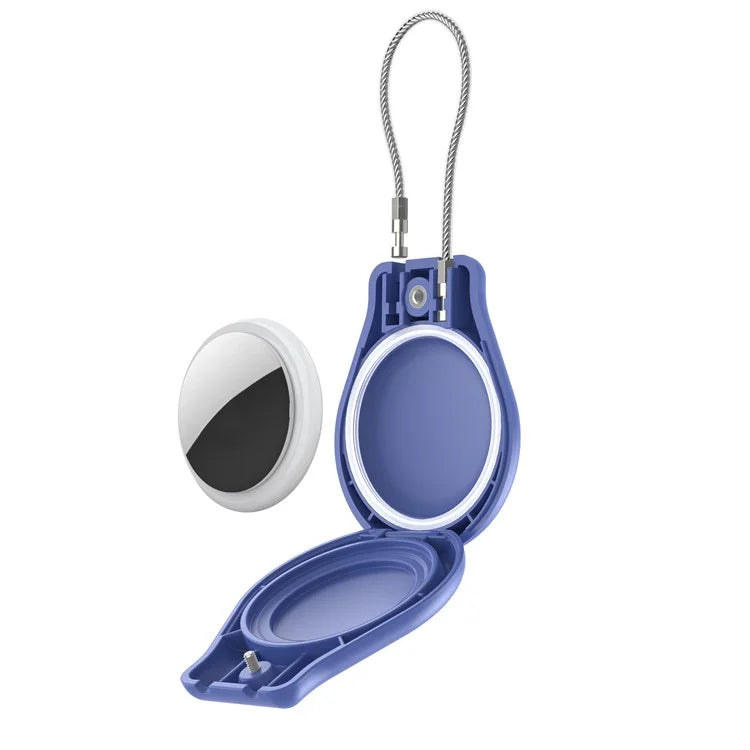 CP22 For Apple AirTag Case Bluetooth Locator Waterproof PC Protective Cover with Metal Strap