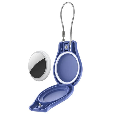 CP22 For Apple AirTag Case Bluetooth Locator Waterproof PC Protective Cover with Metal Strap