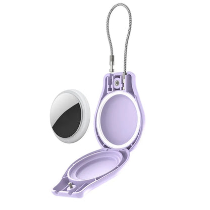 CP22 For Apple AirTag Case Bluetooth Locator Waterproof PC Protective Cover with Metal Strap