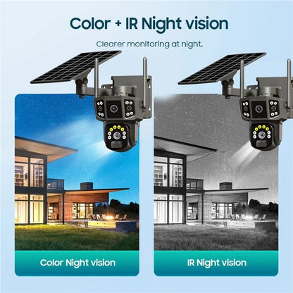 Q38 4G Version Outdoor HD Night Vision Security Camera Two-Way Audio Multi-Screen Solar Camera