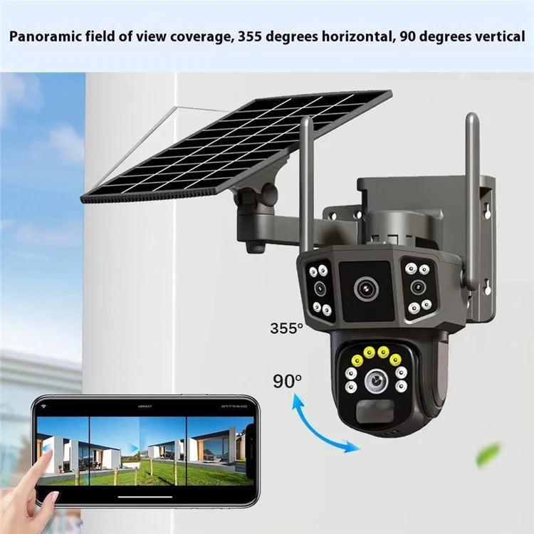Q38 WiFi Version Outdoor HD Night Vision Security Camera Two-Way Audio Multi-Screen Solar Camera