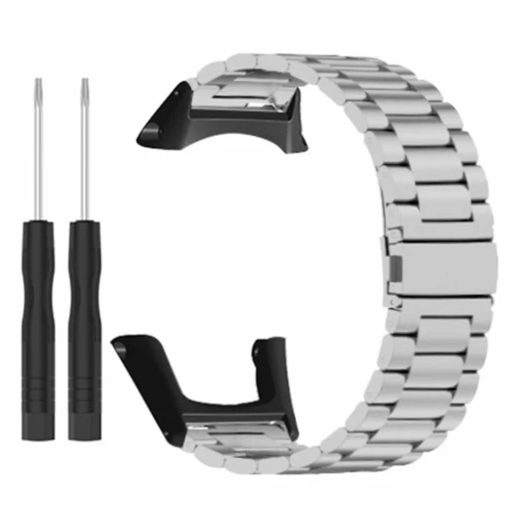 For Sunnto Ambit 3 / Ambit 3 Sport / Ambit 3 Run Steel Watch Strap 3-Bead Wrist Band Replacement