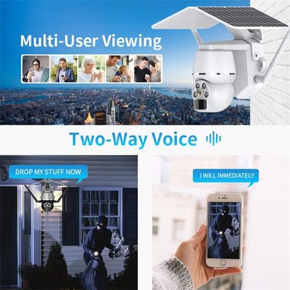 Q7 4MP 4G Motion Detection Night Vision Solar Power PTZ Camera, EU Version