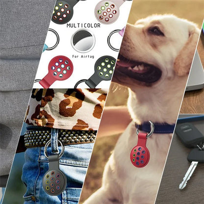 For Apple AirTag Bluetooth Tracker Silicone Case Protective Cover with Ring Buckle