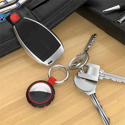 For Apple AirTag Bluetooth Tracker Silicone Case Protective Cover with Ring Buckle