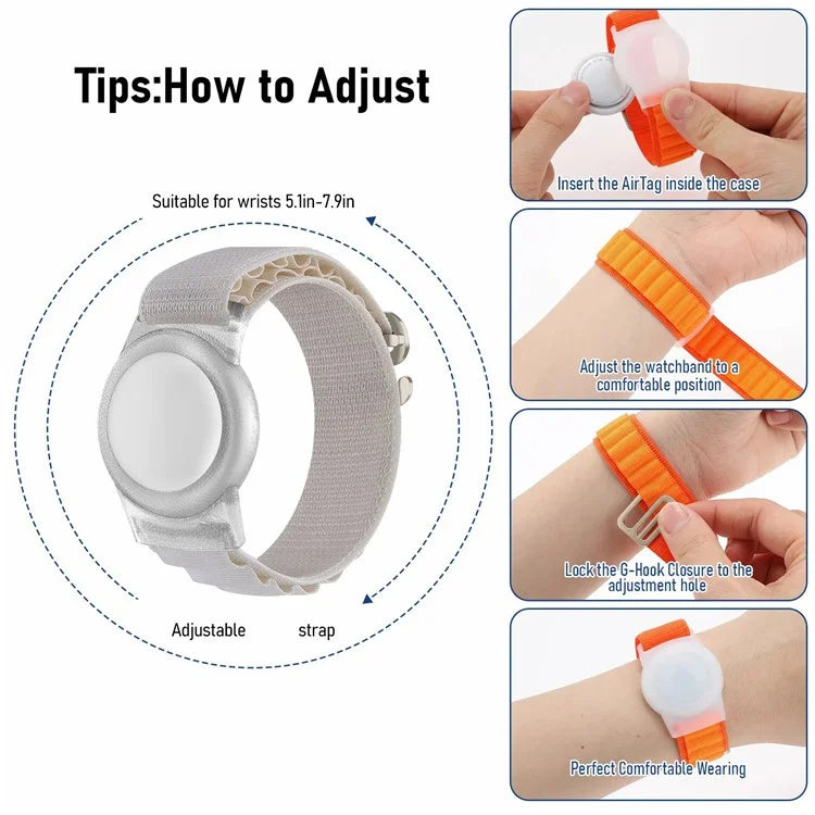 For Apple AirTag Tracker Nylon Watch Band TPU Protective Cover