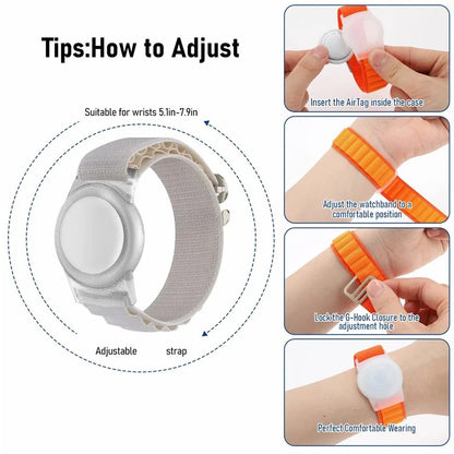 For Apple AirTag Tracker Nylon Watch Band TPU Protective Cover