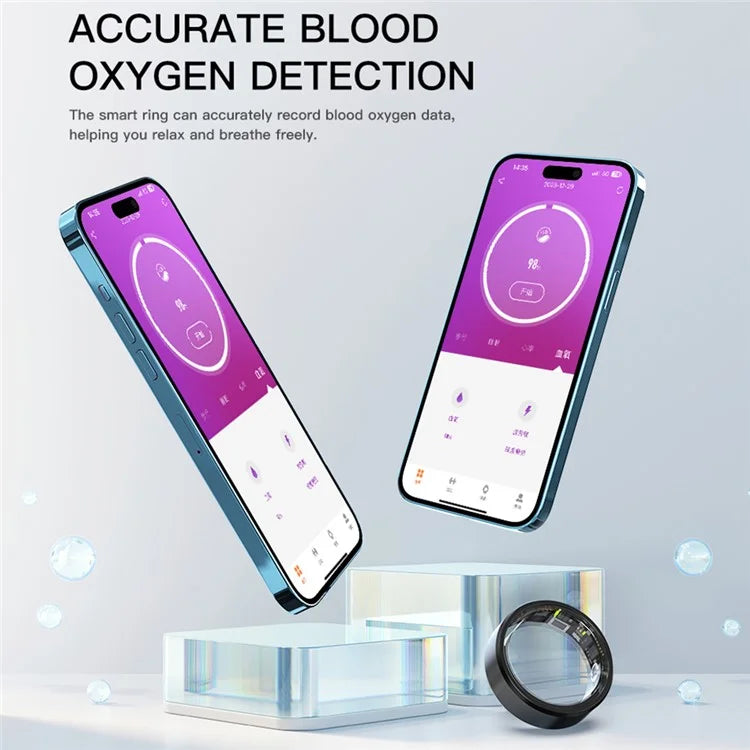 SR1 Smart Ring Multi-function Heart Rate Sleep Monitor Waterproof Finger Ring (No Charging Case)