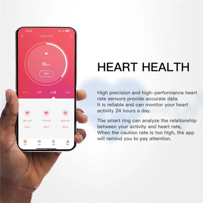 SR1 Smart Ring Multi-function Heart Rate Sleep Monitor Waterproof Finger Ring (No Charging Case)