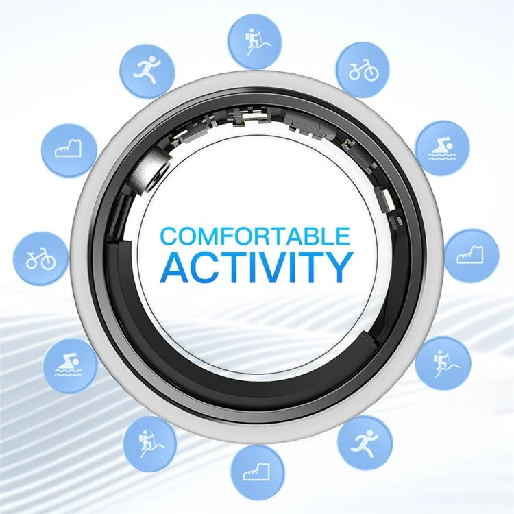 SR1 Smart Ring Multi-function Heart Rate Sleep Monitor Waterproof Finger Ring (No Charging Case)