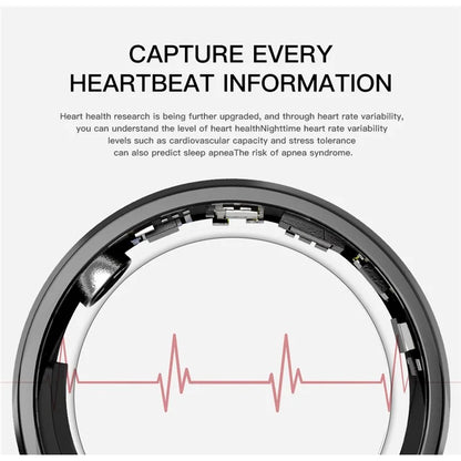 SR1 Smart Ring Multi-function Heart Rate Sleep Monitor Waterproof Finger Ring (No Charging Case)
