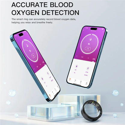 SR1 Smart Ring Waterproof Heart Rate Sleep Monitor Multi-function Finger Ring (with Charging Case)