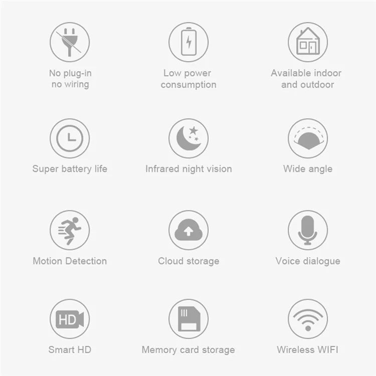 SN-S3T Home Security WiFi Camera Anti-theft Rechargeable HD Night Vision Camera Support Tuya App