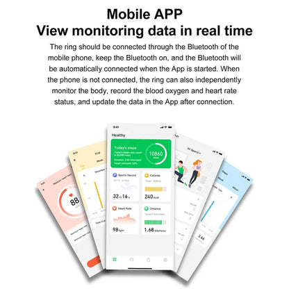 M1 Health Smart Ring Multifunctional Blood Oxygen Monitor Fitness Ring (No Charging Case)