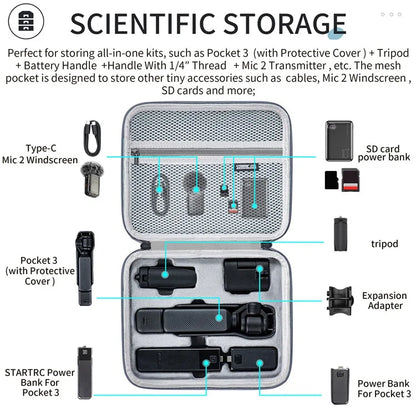 STARTRC 1137712 For DJI Pocket 3 Pocket Camera Storage Bag PU Carrying Case