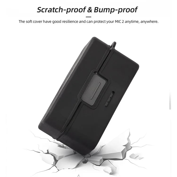 SUNNYLIFE Protective Cover for DJI Mic 2 Wireless Microphone Charging Case Soft Rubber Shell