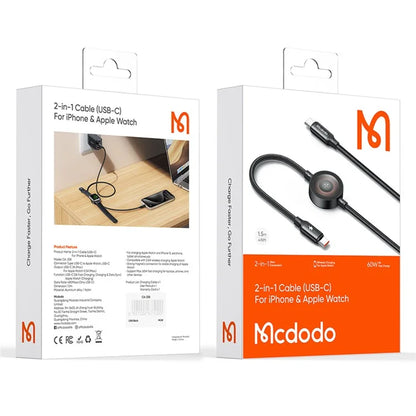 MCDODO CA-258 1.5m Type-C to Type-C + Watch Wireless Charger 2-in-1 Phone Data Cable