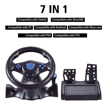 DATA FROG 7-in-1 Car Steering Wheel Vibration Game Controller for Nintendo Switch / Xbox 360 / Xbox One / PC
