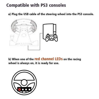 DATA FROG 7-in-1 Car Steering Wheel Vibration Game Controller for Nintendo Switch / Xbox 360 / Xbox One / PC