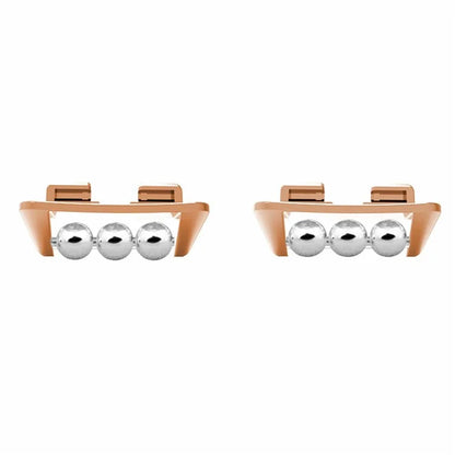 1 Pair for Huawei Band 9 / 8 Strap Connector Beads Design DIY Watch Band Metal Connection Adapter