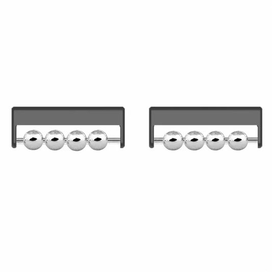 1 Pair for Huawei / Samsung Smart Watch Beads Design 22mm DIY Strap Connector Metal Adapter